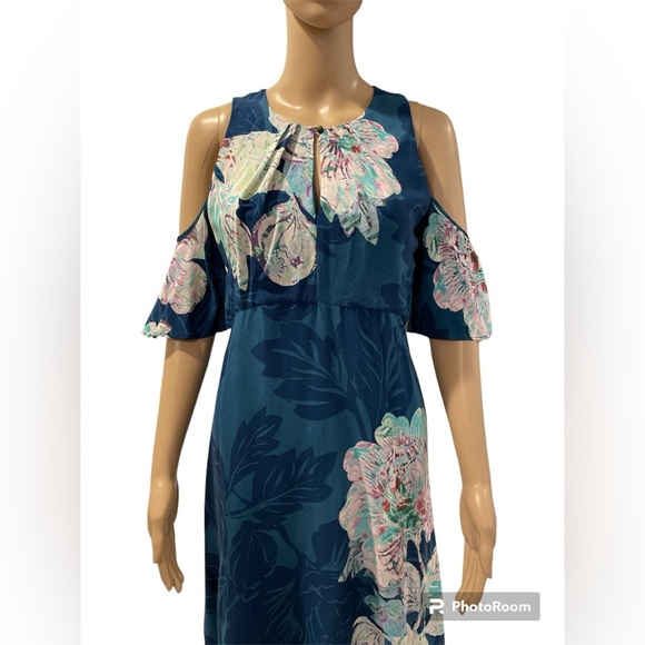 Anthropologie Maeve cold shoulder floral dress size 4 - Picture 4 of 7